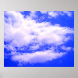 Clouds in Clear Blue Sky Poster