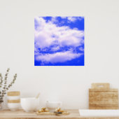 Clouds in Clear Blue Sky Square Poster (Keuken)