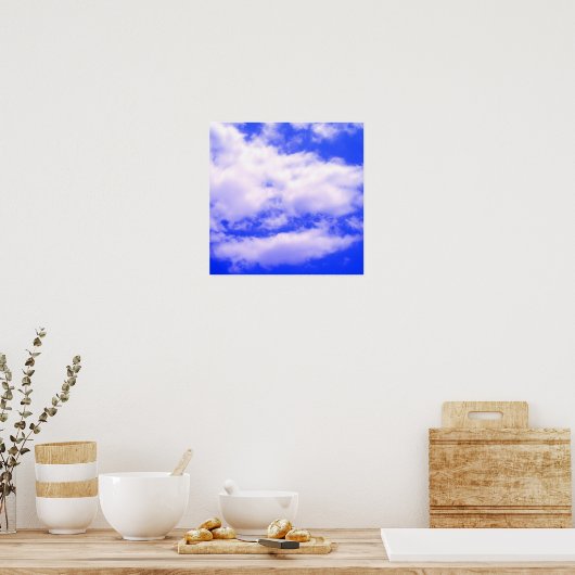 Clouds in Clear Blue Sky Square Poster (Keuken)