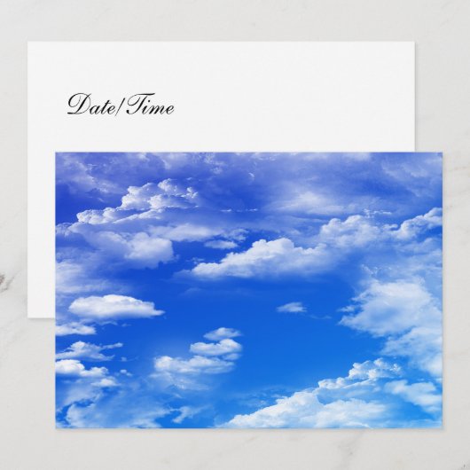 Clouds Invitation Kaart (Voorkant / Achterkant)