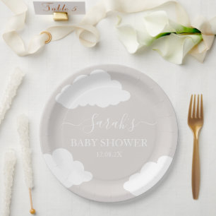 Clouds Minimalistisch Baby shower Papieren Bordje