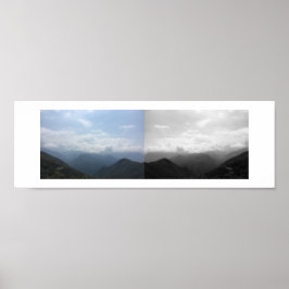 Clouds on the Hills Reflection Photography Poster