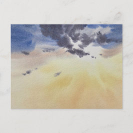 Clouds painting in watercolor  briefkaart