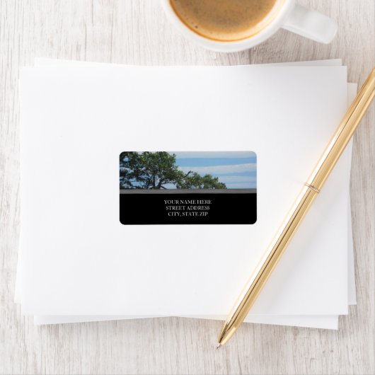 Clouds rayés Étiquettes de adresse (En situation)