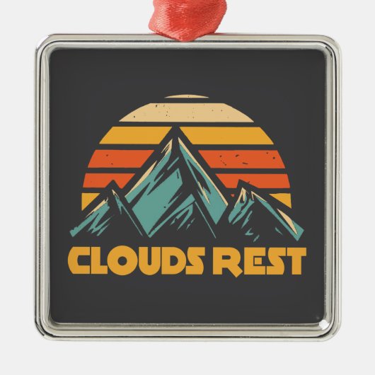 Clouds Rest Mountain Yosemite Retro Turquoise Metalen Ornament (Voorkant)