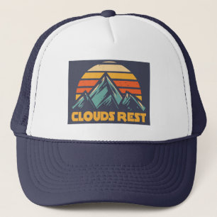 Clouds Rest Mountain Yosemite Retro Turquoise Trucker Pet