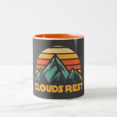 Clouds Rest Mountain Yosemite Retro Turquoise Tweekleurige Koffiemok (Center)