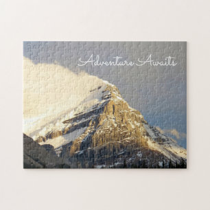 Clouds Roll off Snowy Mountain in Canada Legpuzzel