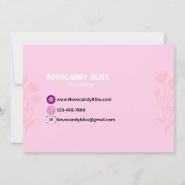 Clouds roses Carte de remerciements de coeur Petit