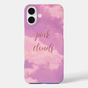 Clouds roses Coque monogrammé - Mate iPhone