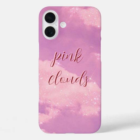 Clouds roses Coque monogrammé - Mate iPhone (Verso)