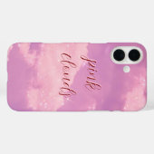Clouds roses Coque monogrammé - Mate iPhone (Verso (horizontal))