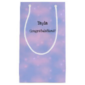 Clouds roses et étoiles Sac cadeau personnalisé (Devant)