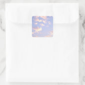 Clouds Sky roze Sunset Paarse Gift Vierkante Sticker (Tas)