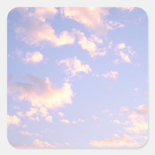 Clouds Sky roze Sunset Paarse Gift Vierkante Sticker (Voorkant)