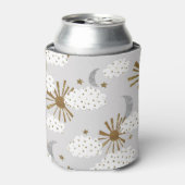 Clouds, sun, and moon, minimalistic pattern. blikjeskoeler (Blikje Voorkant)