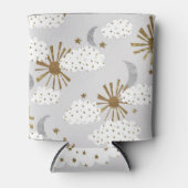 Clouds, sun, and moon, minimalistic pattern. blikjeskoeler (Voorkant)