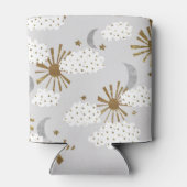 Clouds, sun, and moon, minimalistic pattern. blikjeskoeler (Achterkant)