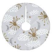 Clouds, sun, and moon, minimalistic pattern. kerstboom rok (Voorkant)