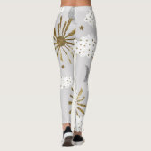 Clouds, sun, and moon, minimalistic pattern. leggings (Achterkant)