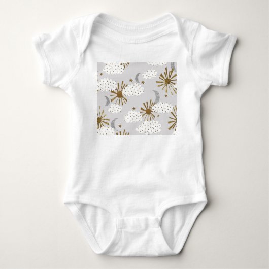 Clouds, sun, and moon, minimalistic pattern. romper (Voorkant)