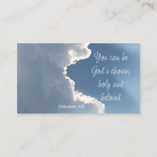 Clouds Sunlight Col 3: 12, Evangelism Card Visitekaartje
