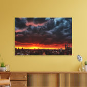 Clouds, Sunset and Red Canvas Afdruk (Insitu (Woonkamer))