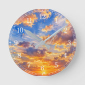 Clouds Wall Clock — Sky-Inspired Design Ronde Klok (Voorkant)