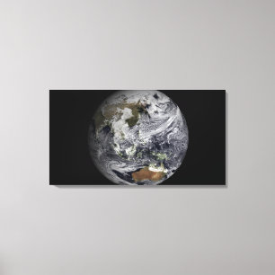 Cloudsimulatie van de volledige Aarde Canvas Afdruk