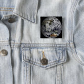 Cloudsimulatie van de volledige Aarde Vierkante Button 5,1 Cm (In situ)