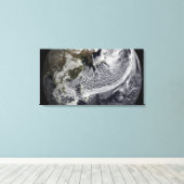 Cloudsimulatie van één dag 3 canvas afdruk (Insitu (Houten vloer))