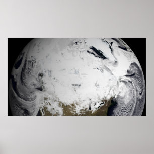 Cloudsimulatie van één dag poster