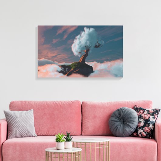 Cloudstructuur Canvas Afdruk (Insitu (Woonkamer))
