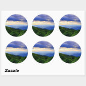 Cloudy Blue Ridge Mountains Ronde Sticker (Vel)