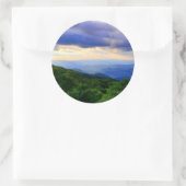 Cloudy Blue Ridge Mountains Ronde Sticker (Tas)