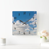 Cloudy blue sky vierkante klok (Huis)