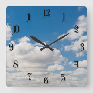 Cloudy blue sky vierkante klok