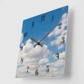 Cloudy blue sky vierkante klok (Hoek)