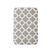 Cloudy Coffee Brown White Ikat Quatrefoil Pattern Badmat (Voorkant Verticaal)