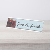 Cloudy Coffee Pot Rock in Sedona Arizona Bureau Naambordje (Voorkant)