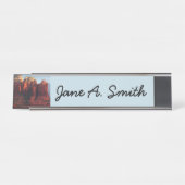 Cloudy Coffee Pot Rock in Sedona Arizona Bureau Naambordje (Voorkant)