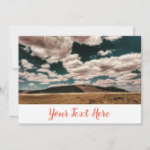 Cloudy Day Field Mountains Invitation Card (Devant)