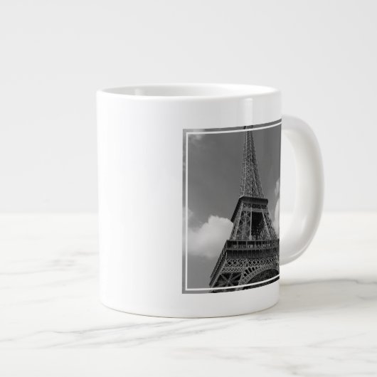 Cloudy Eiffel in Black and White, 2015 Extra Grote Beker (Voorkant rechts)