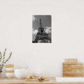 Cloudy Eiffel in Black and White, 2015 Poster (Keuken)