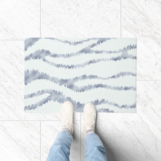 Cloudy Grey Zebra Eraser Scratch Art Deurmat (Binnen)