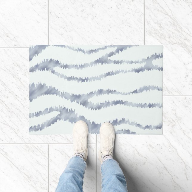 Cloudy Grey Zebra Eraser Scratch Art Deurmat (Binnen)