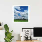Cloudy Hay Field Poster (Thuiskantoor)
