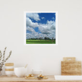 Cloudy Hay Field Poster (Keuken)