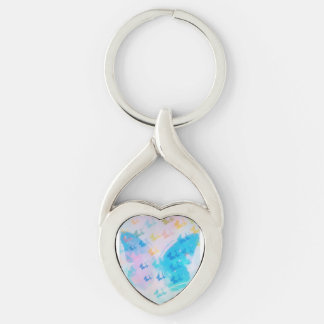 Cloudy Heart Butterfly Sleutelhanger