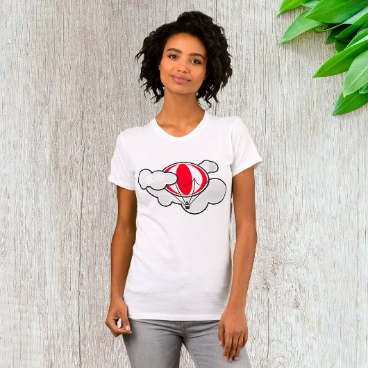 Cloudy Hot Air Balloon Womens T-Shirt